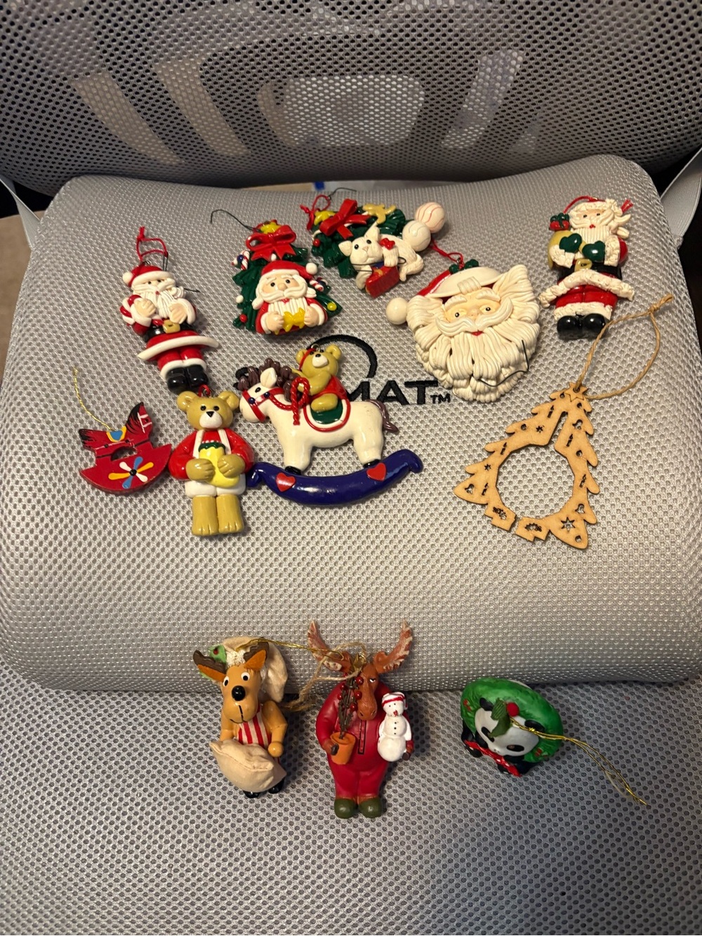 Christmas Ornament Set - Assorted Red, White & Green Holiday Characters
